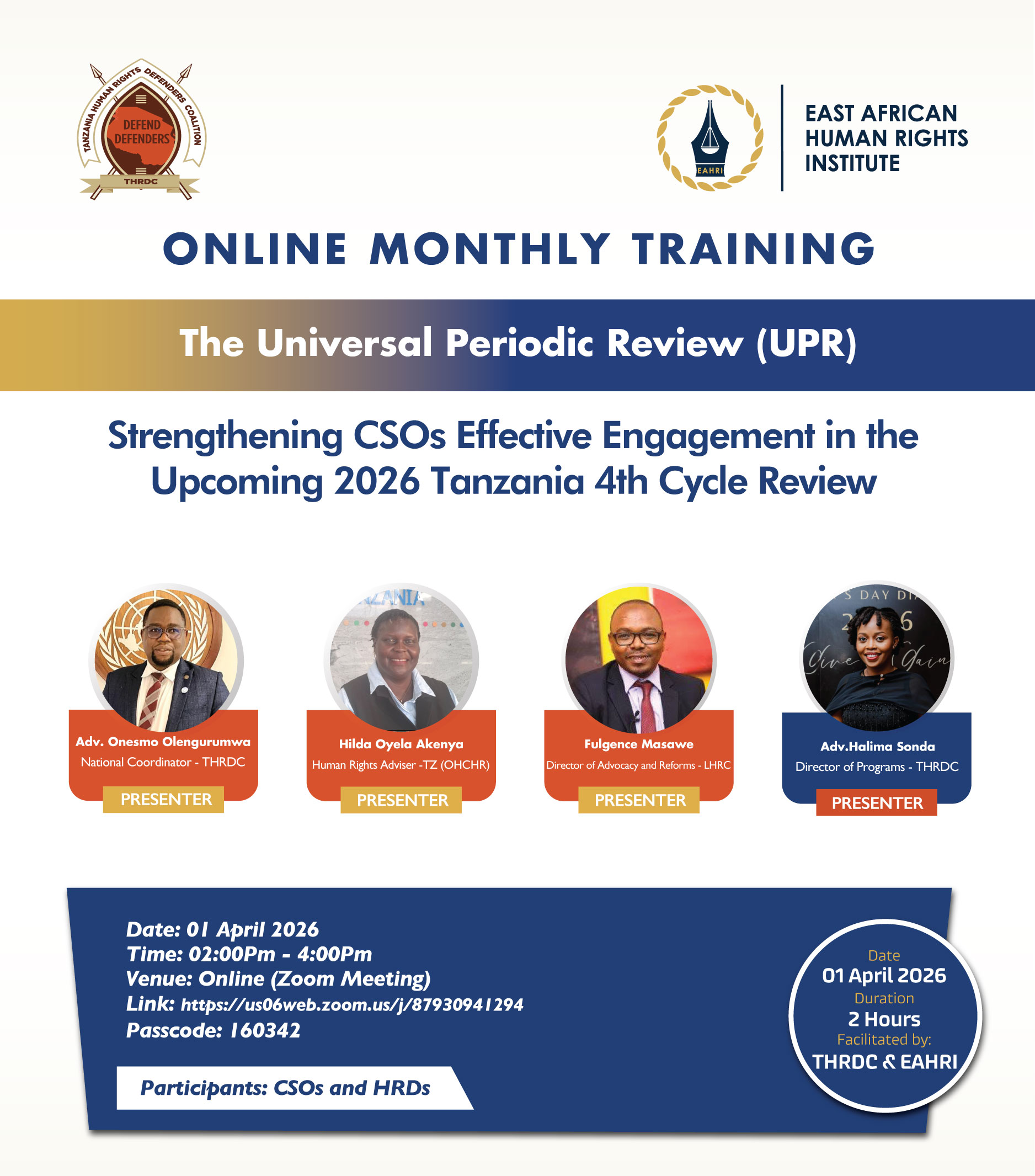 The Universal Periodic Review (UPR) -ONLINE MONTHLY TRAINING